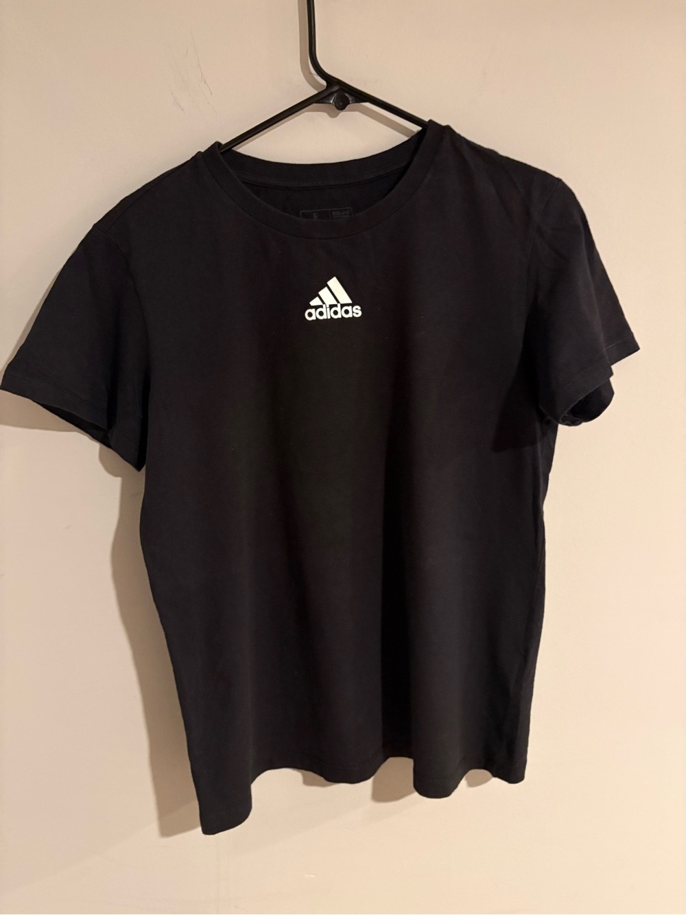 Adidas Black Logo T-Shirt Women’s Small Classic Athletic Tee